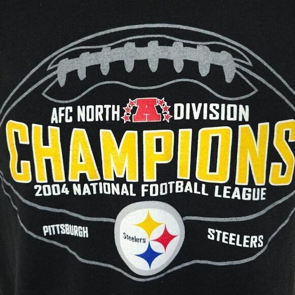 Pittsburgh Steelers T Shirt Vintage Y2K 2004 NFL Football Champions Youth 10/12 - Picture 2 of 5
